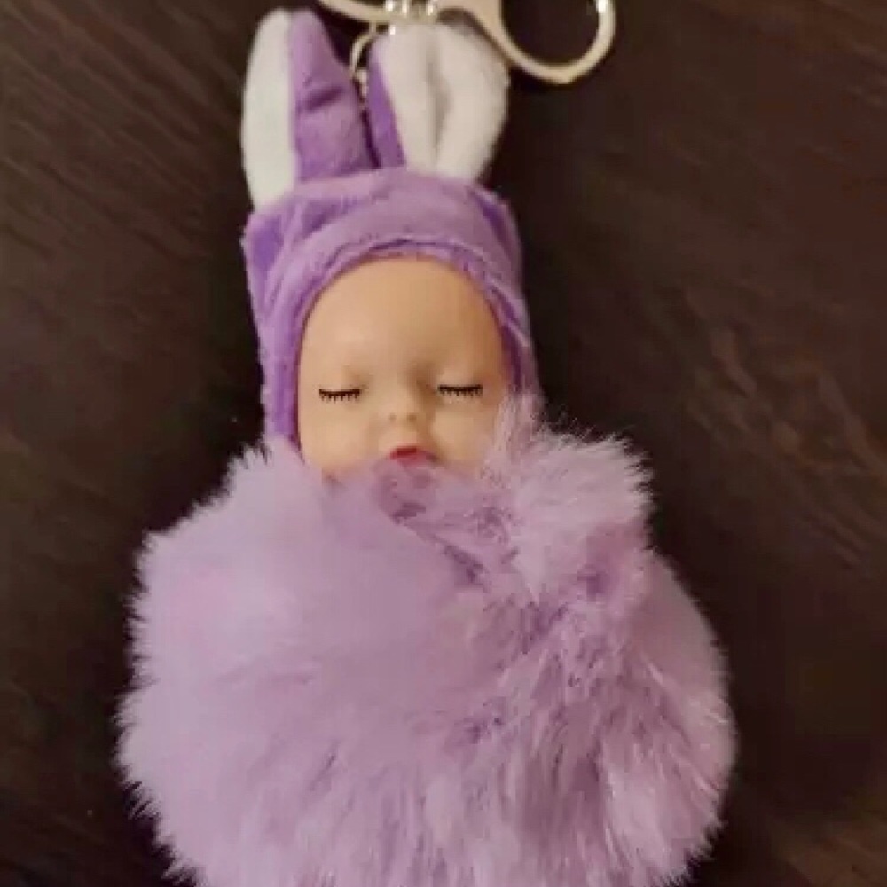 Purple Easter Bunny Sweet Sleeping Baby